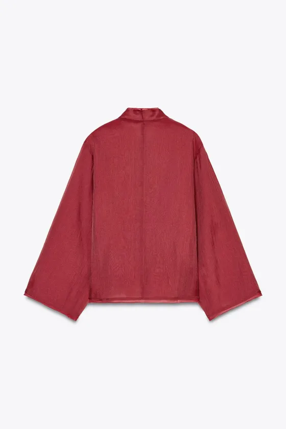 КИМОНО ИЗ ШИФОНА С ВЫШИВКОЙ И БУСИНАМИ