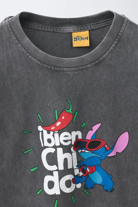 ФУТБОЛКА LILO & STITCH © DISNEY С ЭФФЕКТОМ ПОТЕРТОСТИ