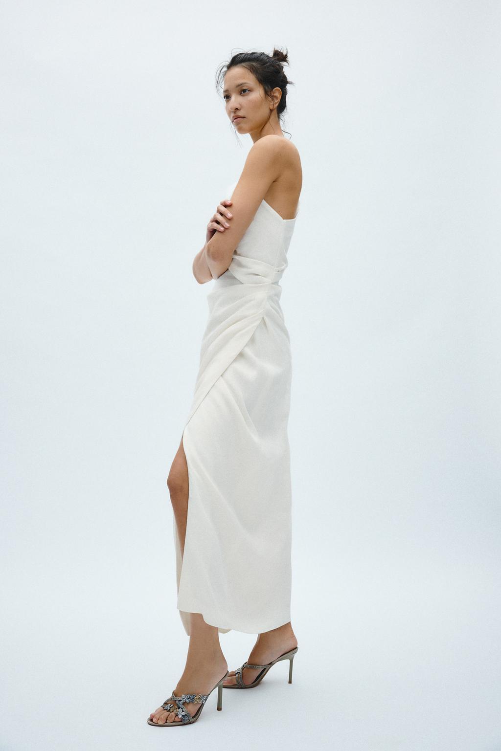 ЛЬНЯНОЕ ПЛАТЬЕ АСИММЕТРИЧНОГО КРОЯ — ZW COLLECTION