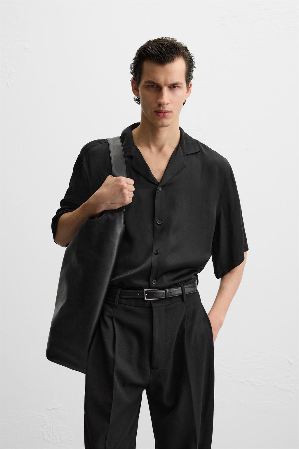 Рубашка relaxed fit из атласа