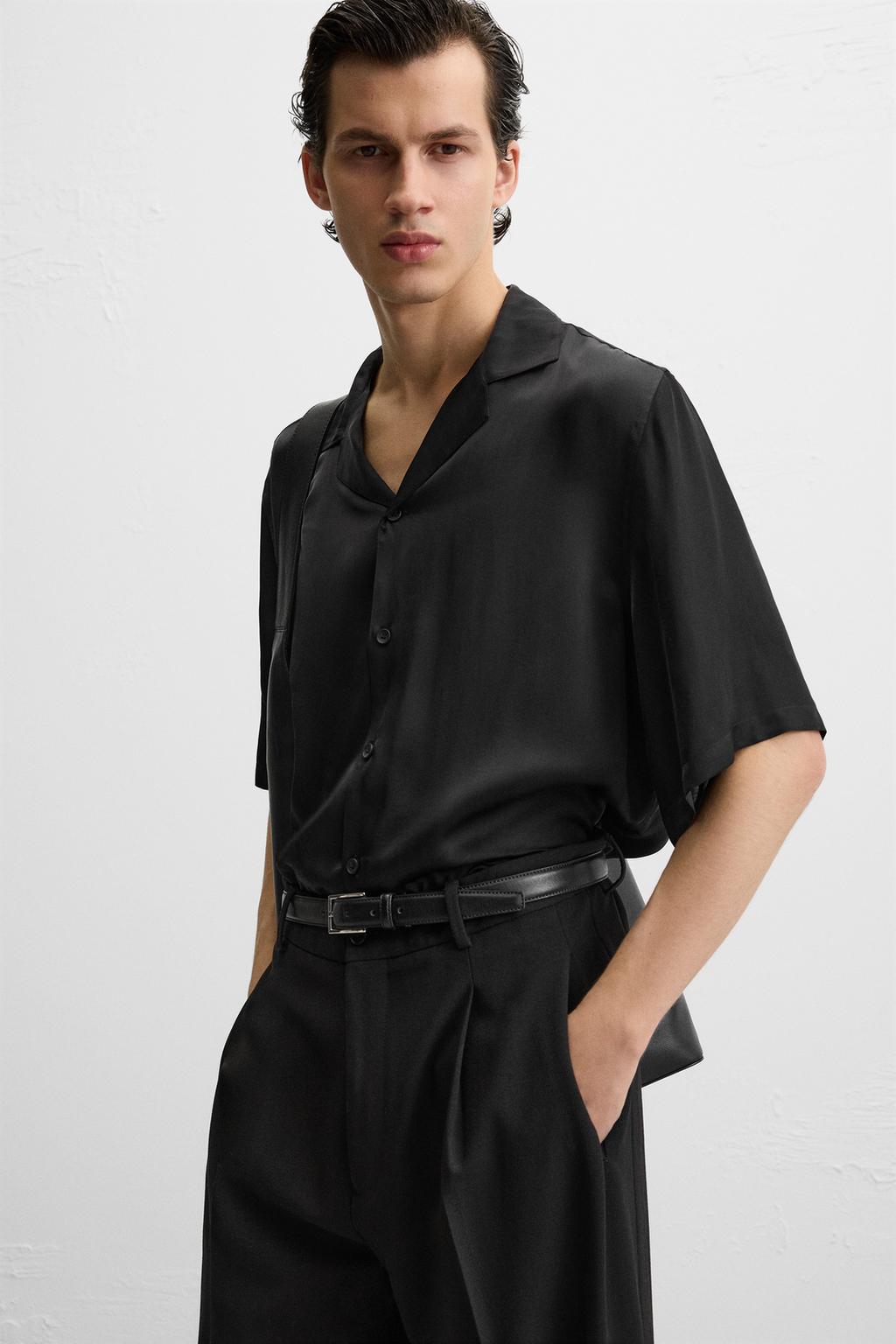 Рубашка relaxed fit из атласа