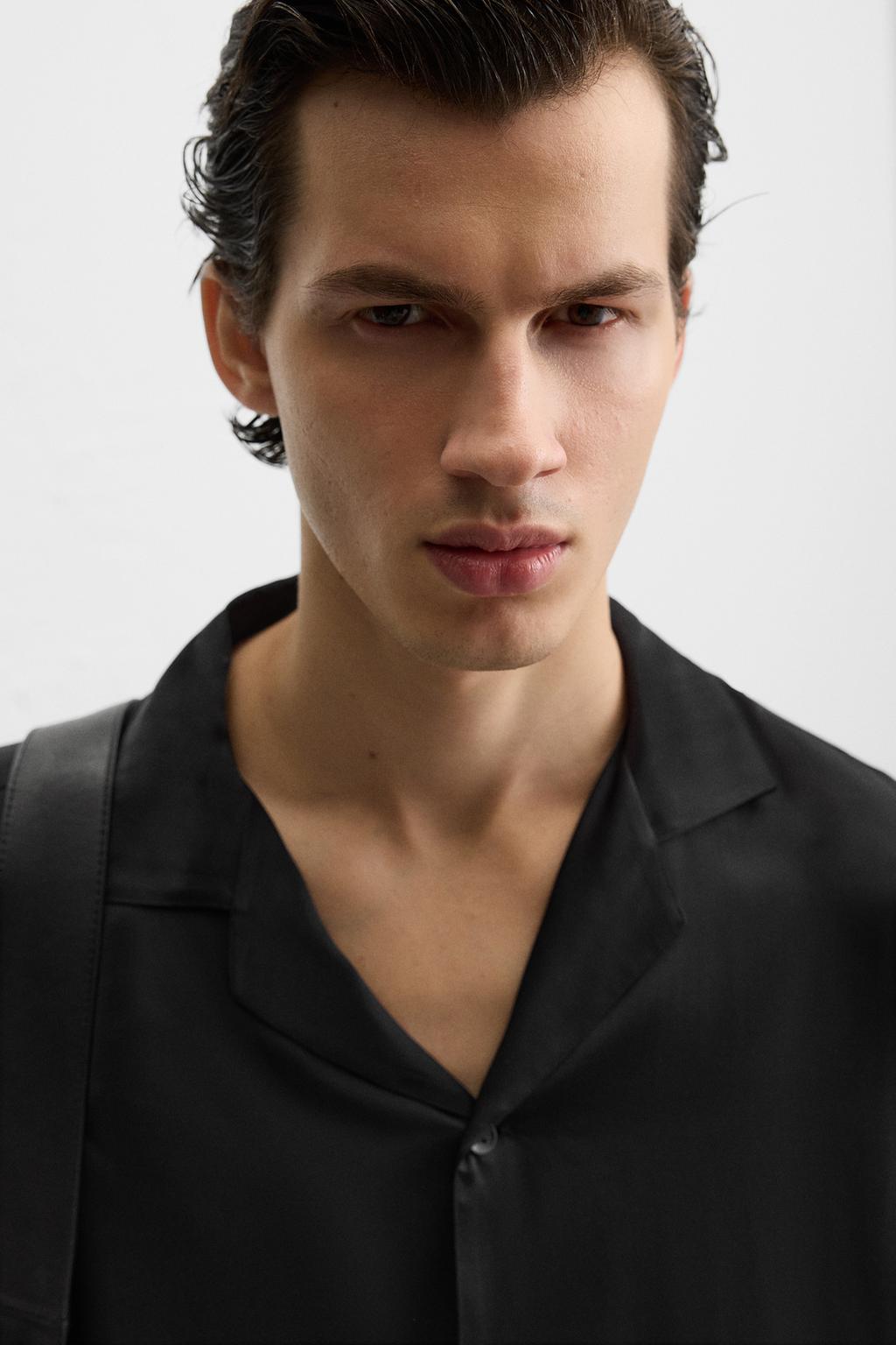 Рубашка relaxed fit из атласа