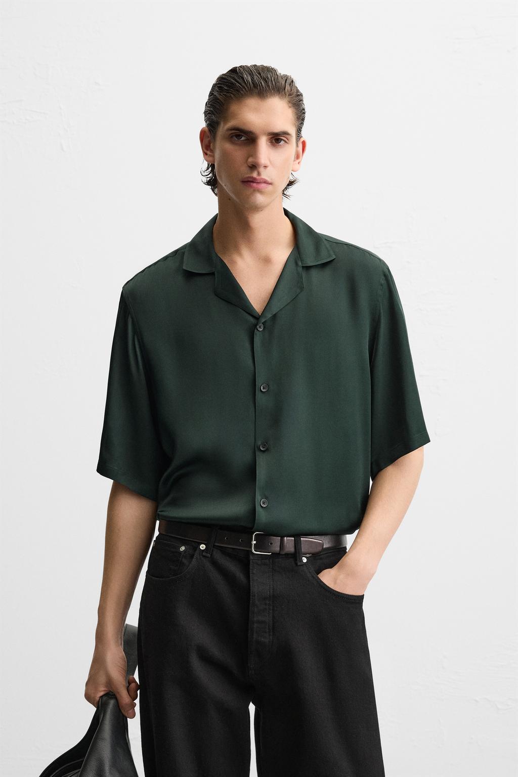 Рубашка relaxed fit из атласа