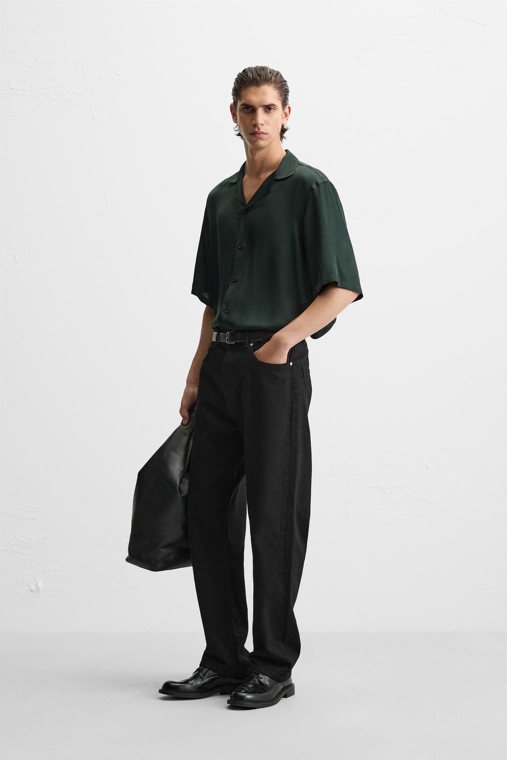 Рубашка relaxed fit из атласа