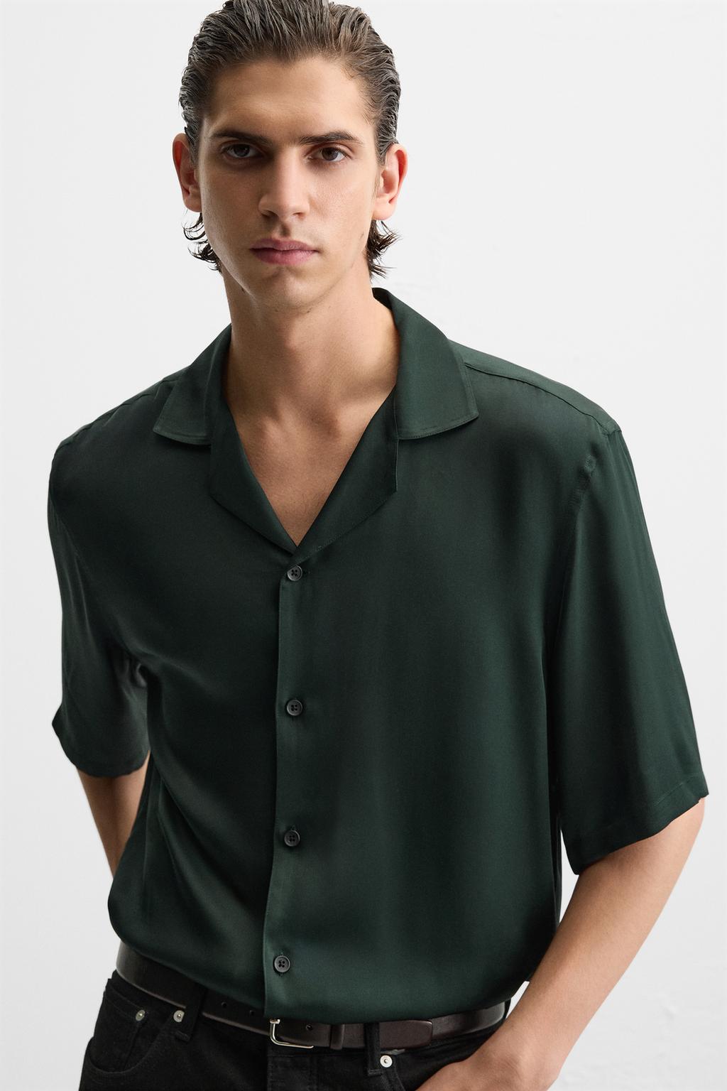 Рубашка relaxed fit из атласа