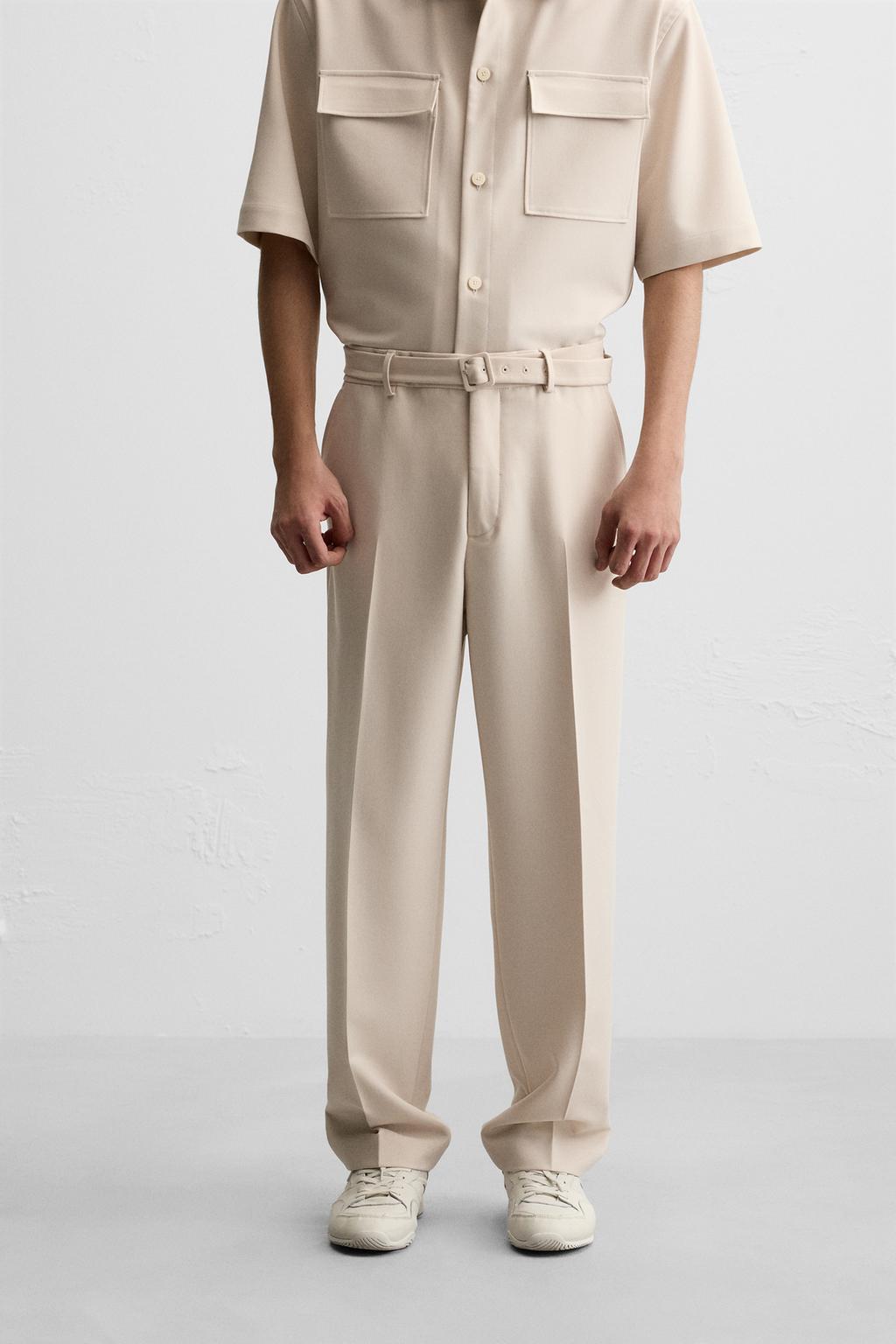 Брюки regular fit с поясом