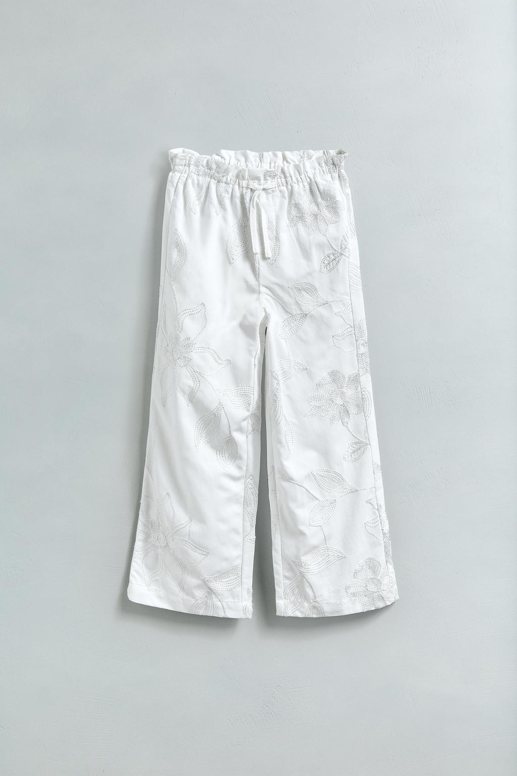SHINY EMBROIDERED TROUSERS