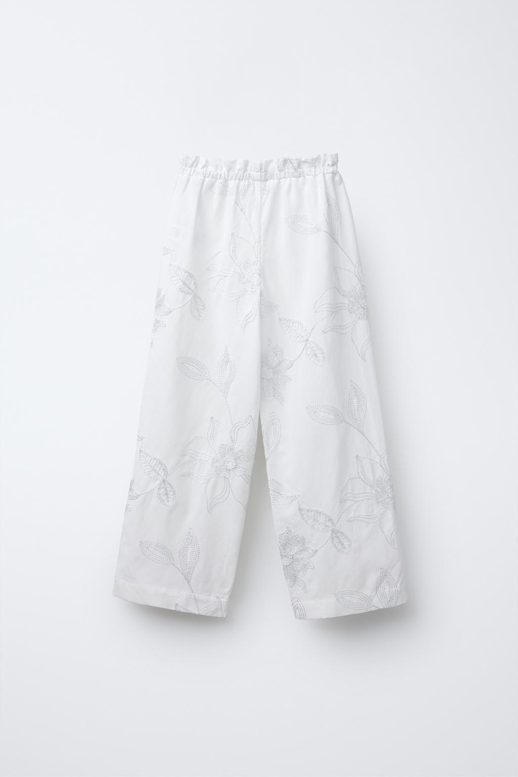 SHINY EMBROIDERED TROUSERS
