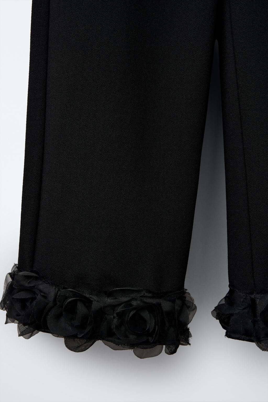 БРЮКИ-КЮЛОТЫ ИЗ ПОЛУПРОЗРАЧНОЙ ТКАНИ С ЦВЕТОЧНЫМ ПРИНТОМ