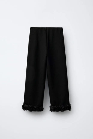 Брюки-кюлоты из полупрозрачной ткани с цветочным принтом- Заказать в России