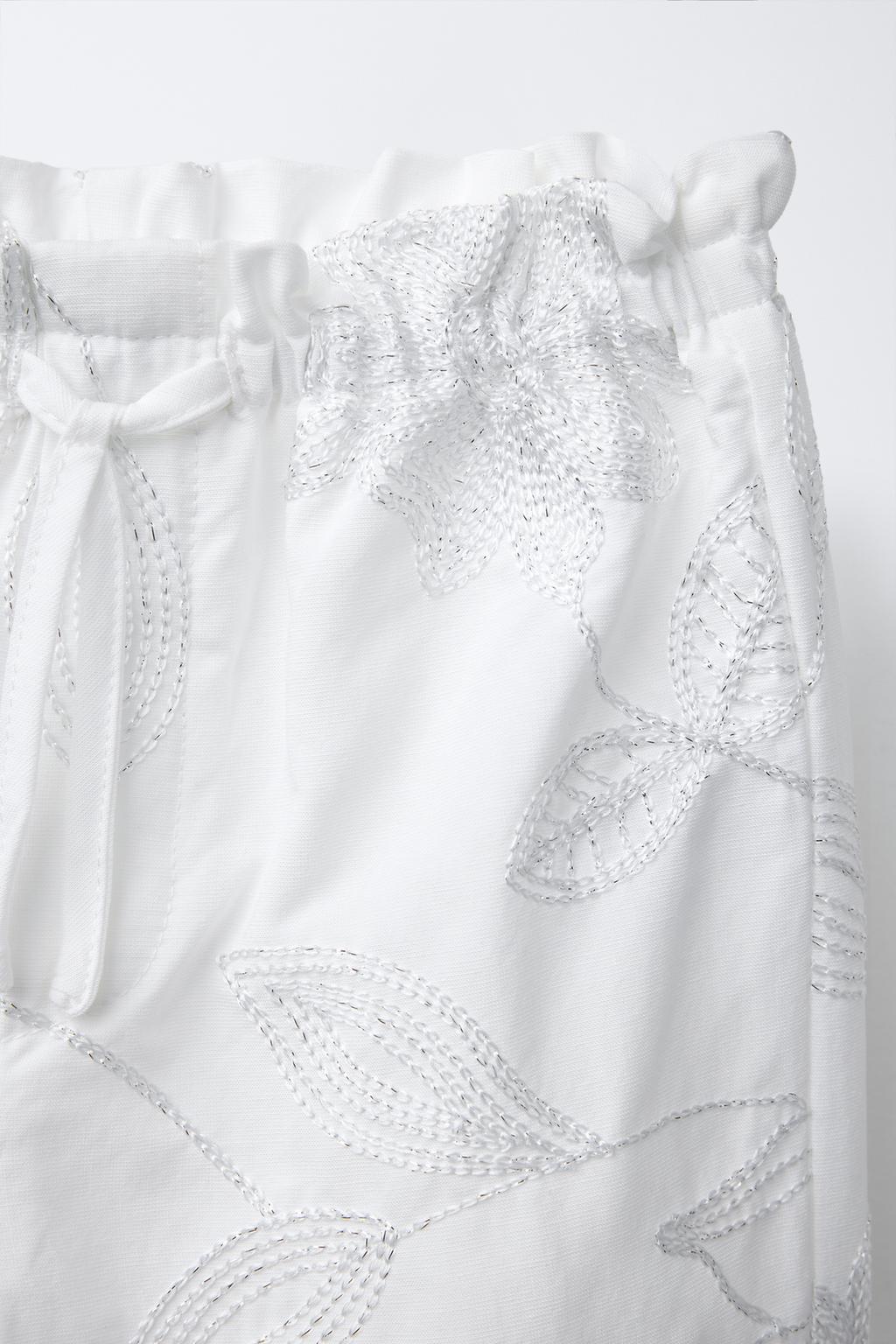 SHINY EMBROIDERED TROUSERS