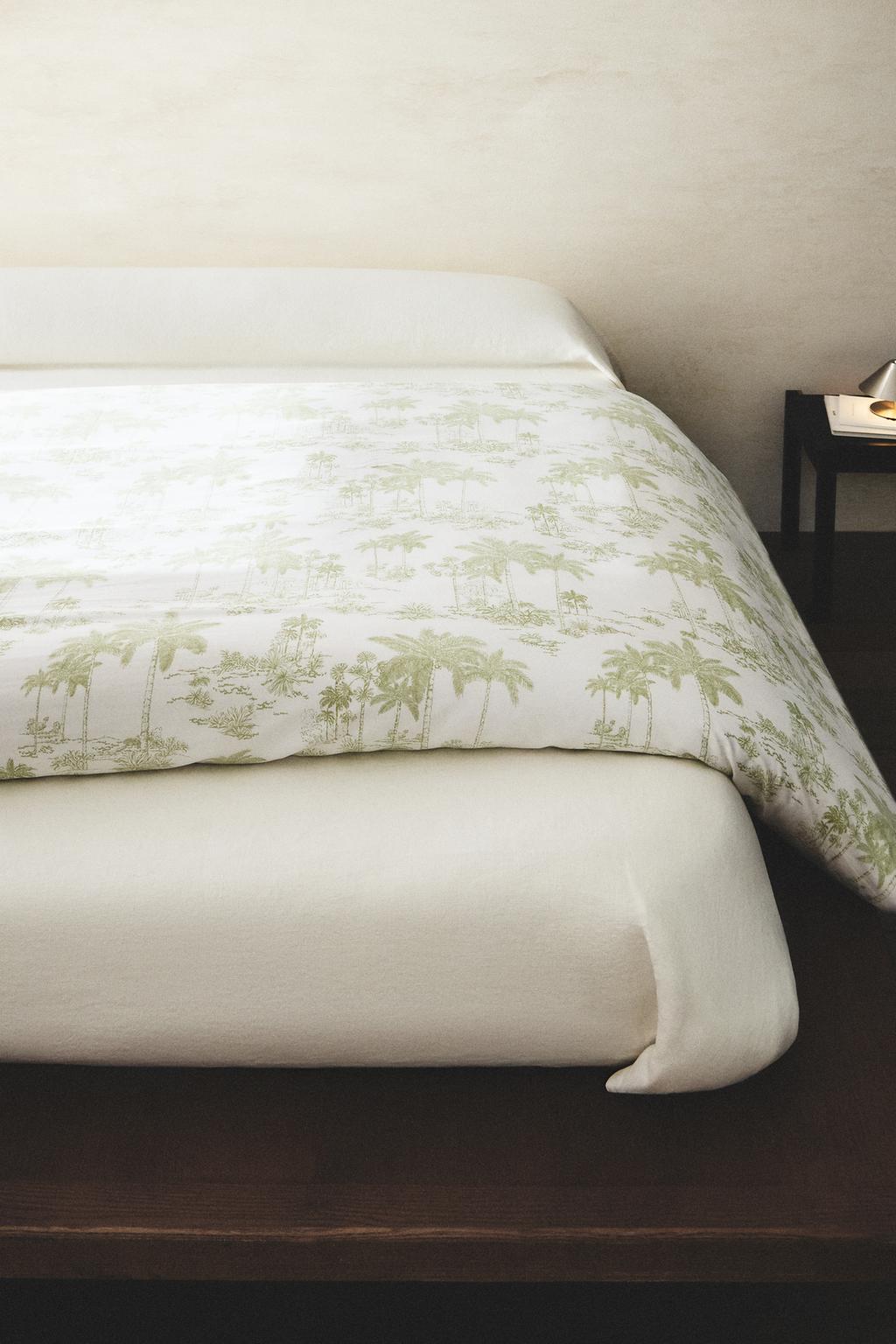 Покрывало из сатина toile de jouy palm tree