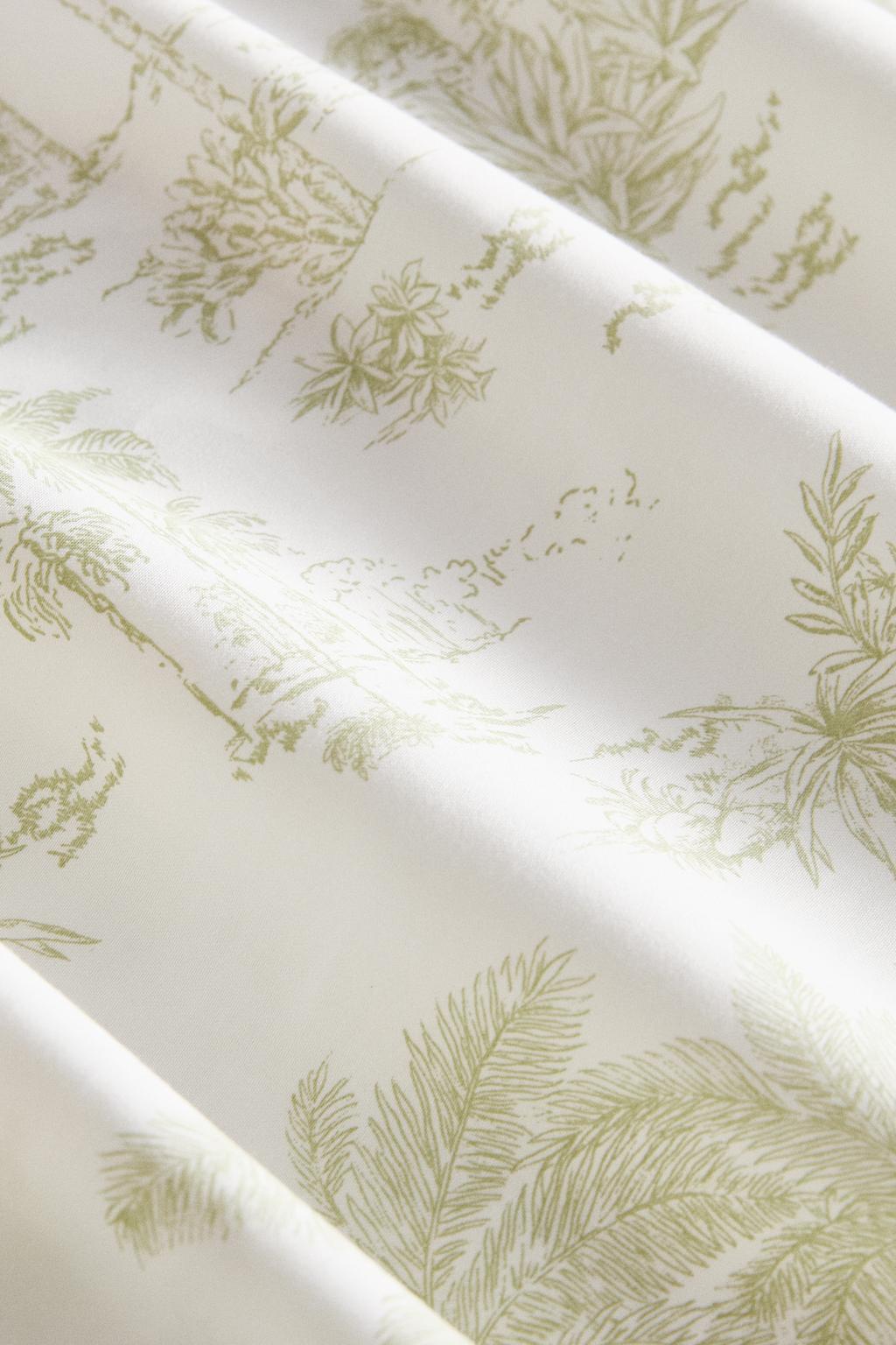 Покрывало из сатина toile de jouy palm tree