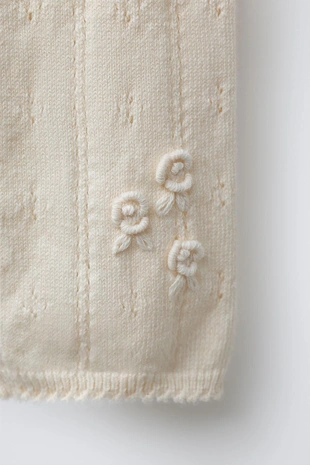 Трикотажный комбинезон с ажурной вышивкой- Заказать в России