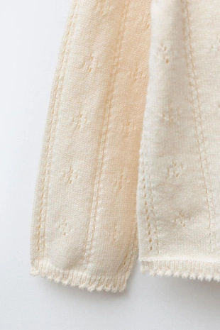 Вязаный кардиган с ажурной вязкой и вышивкой- Заказать в России