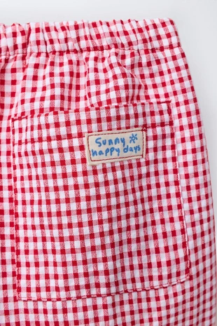 Брюки BAGGY в клетку виши- Заказать в России