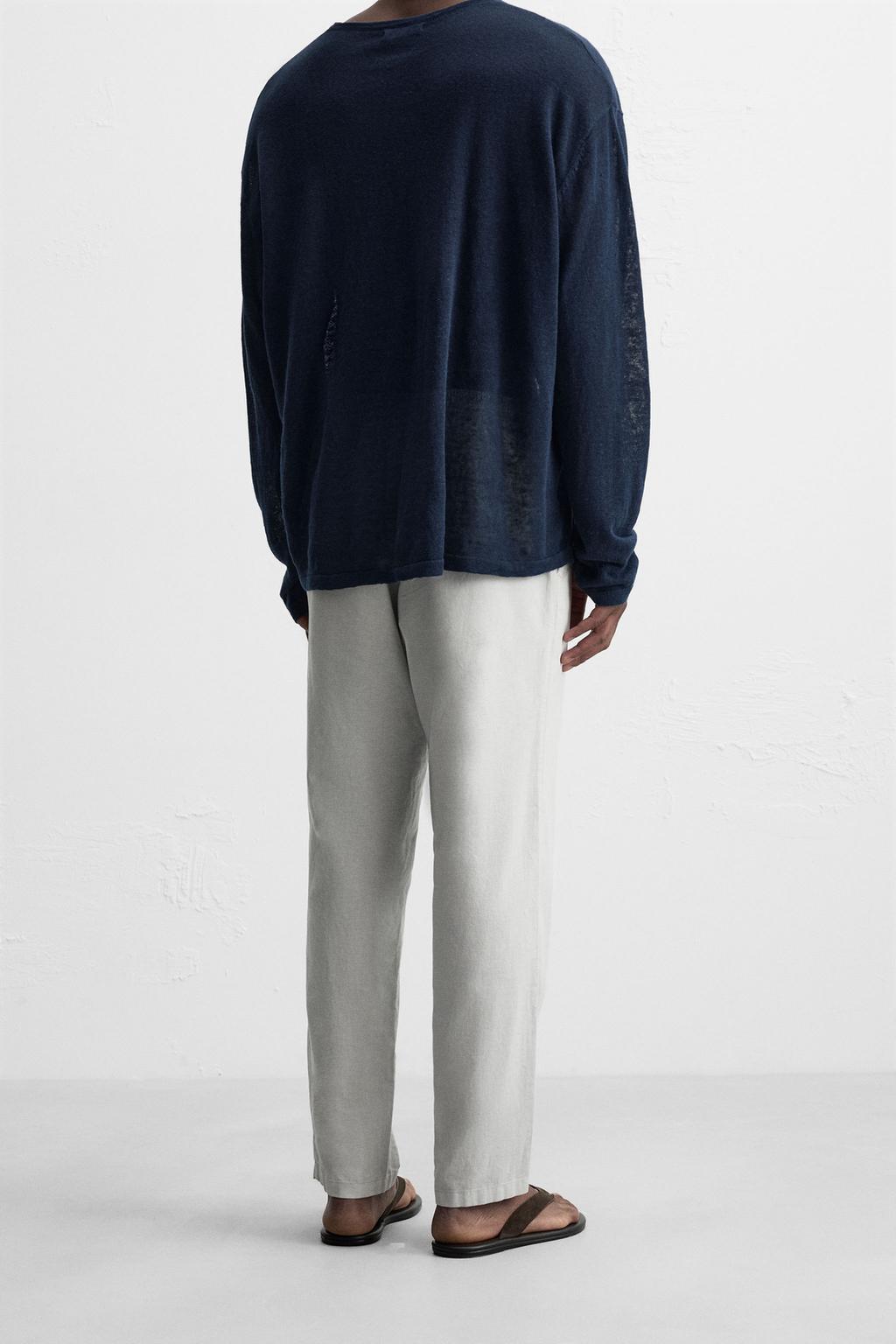 БРЮКИ RELAXED FIT ИЗ ХЛОПКА И ЛЬНА