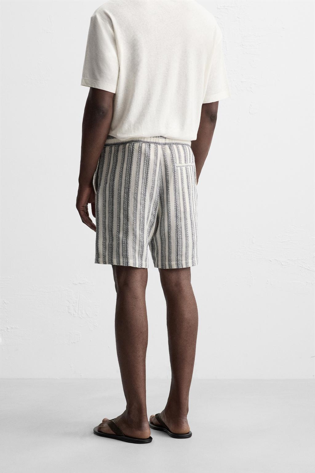 ШОРТЫ REGULAR FIT ИЗ РЕЛЬЕФНОЙ ТКАНИ