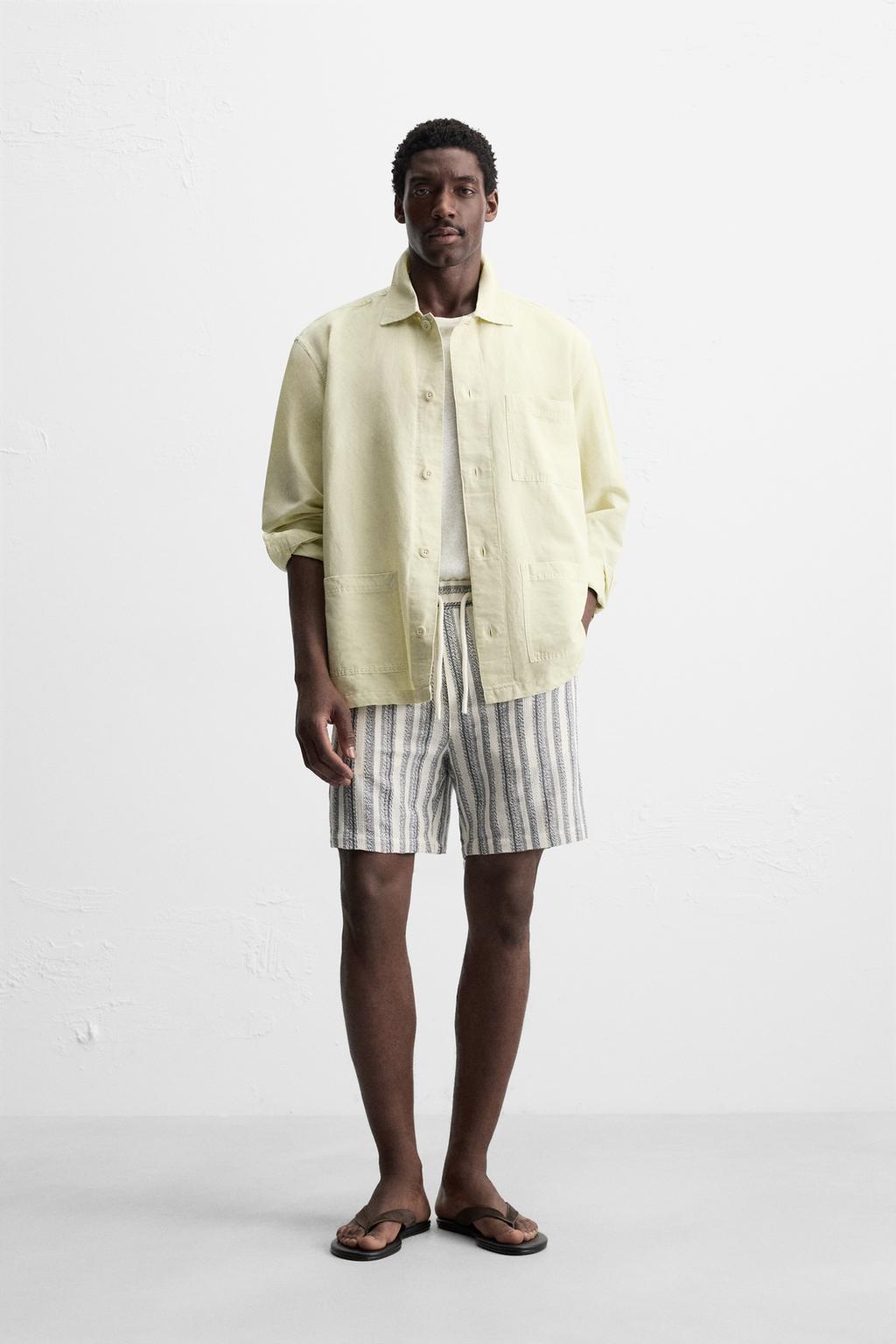 ШОРТЫ REGULAR FIT ИЗ РЕЛЬЕФНОЙ ТКАНИ
