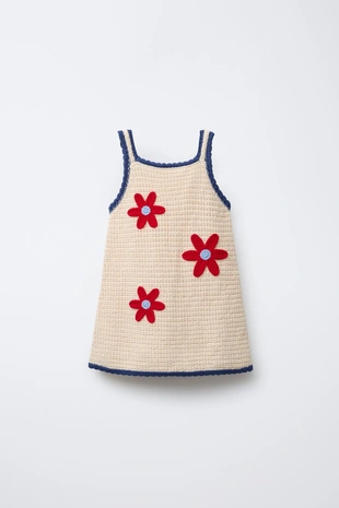 Трикотажное платье с цветами - Заказать в России