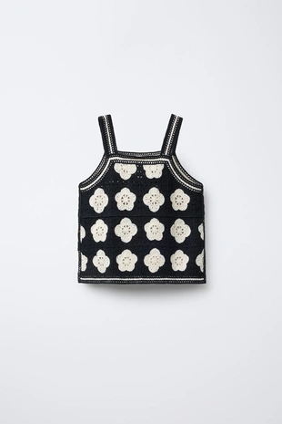 Трикотажный топ с цветочным принтом- Заказать в России