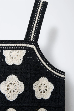 Трикотажный топ с цветочным принтом- Заказать в России