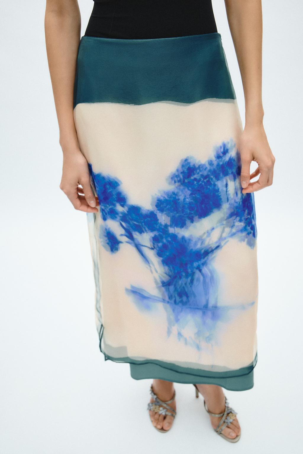 ЮБКА МИДИ С ПРИНТОМ — ZW COLLECTION