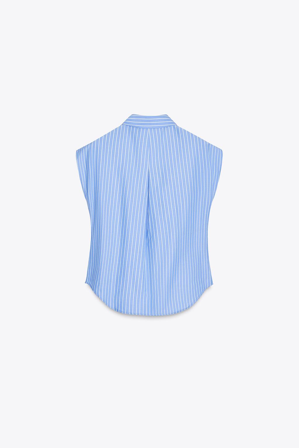 РУБАШКА ИЗ ПОПЛИНА БЕЗ РУКАВОВ