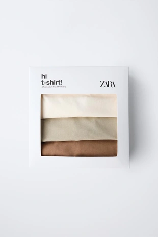 Набор из трех однотонных футболок- Заказать в России