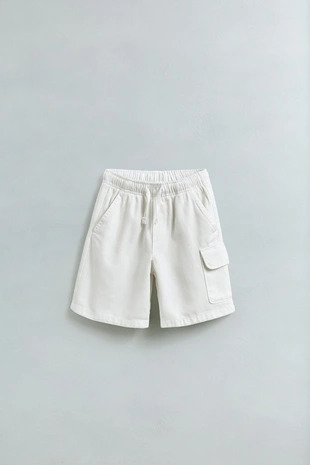 Шорты-бермуды карго прямого кроя из легкой ткани- Заказать в России