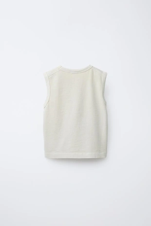 Купить Zara Футболка без рукавов с вышивкой, окрашенная в готовом виде