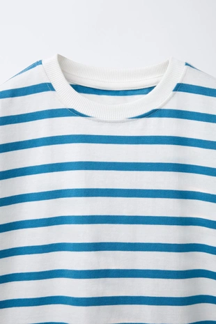 Blue | 5048/555/400 - Zara Футболка с принтом в полоску