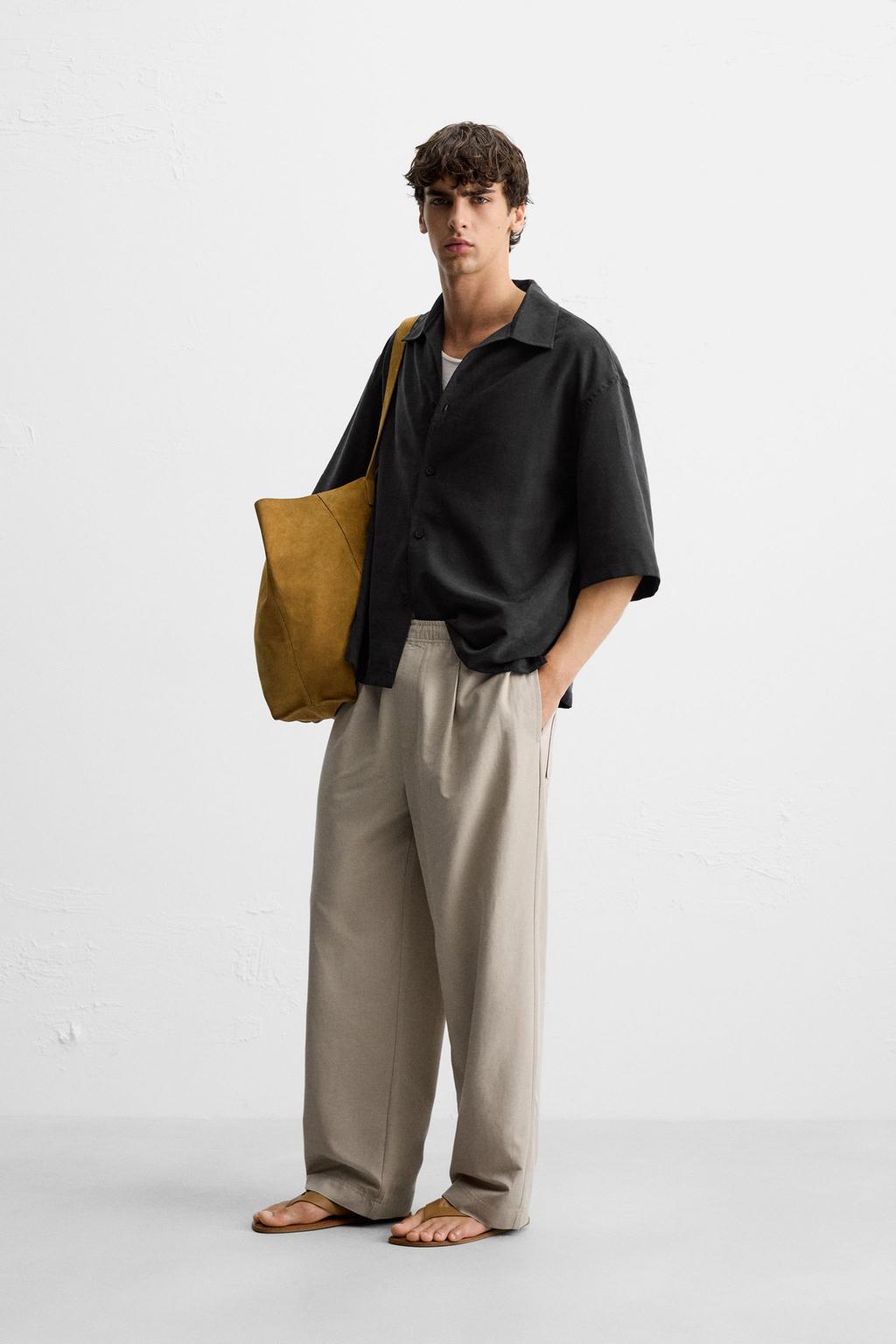 РУБАШКА RELAXED FIT ИЗ СТРУЯЩЕЙСЯ ТКАНИ