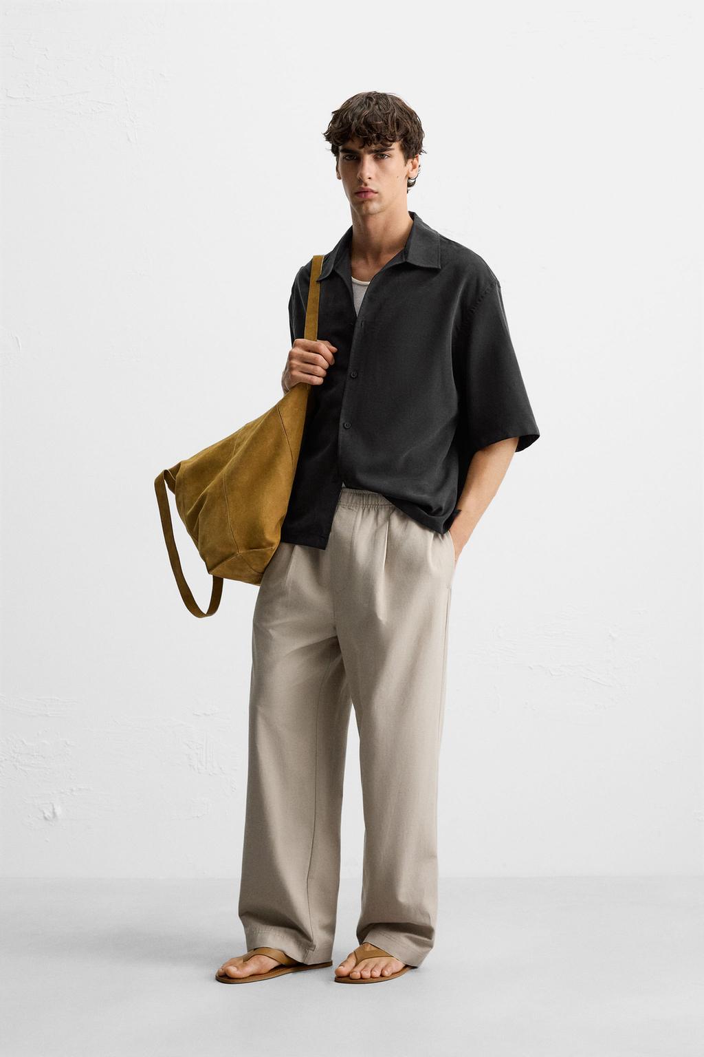 РУБАШКА RELAXED FIT ИЗ СТРУЯЩЕЙСЯ ТКАНИ