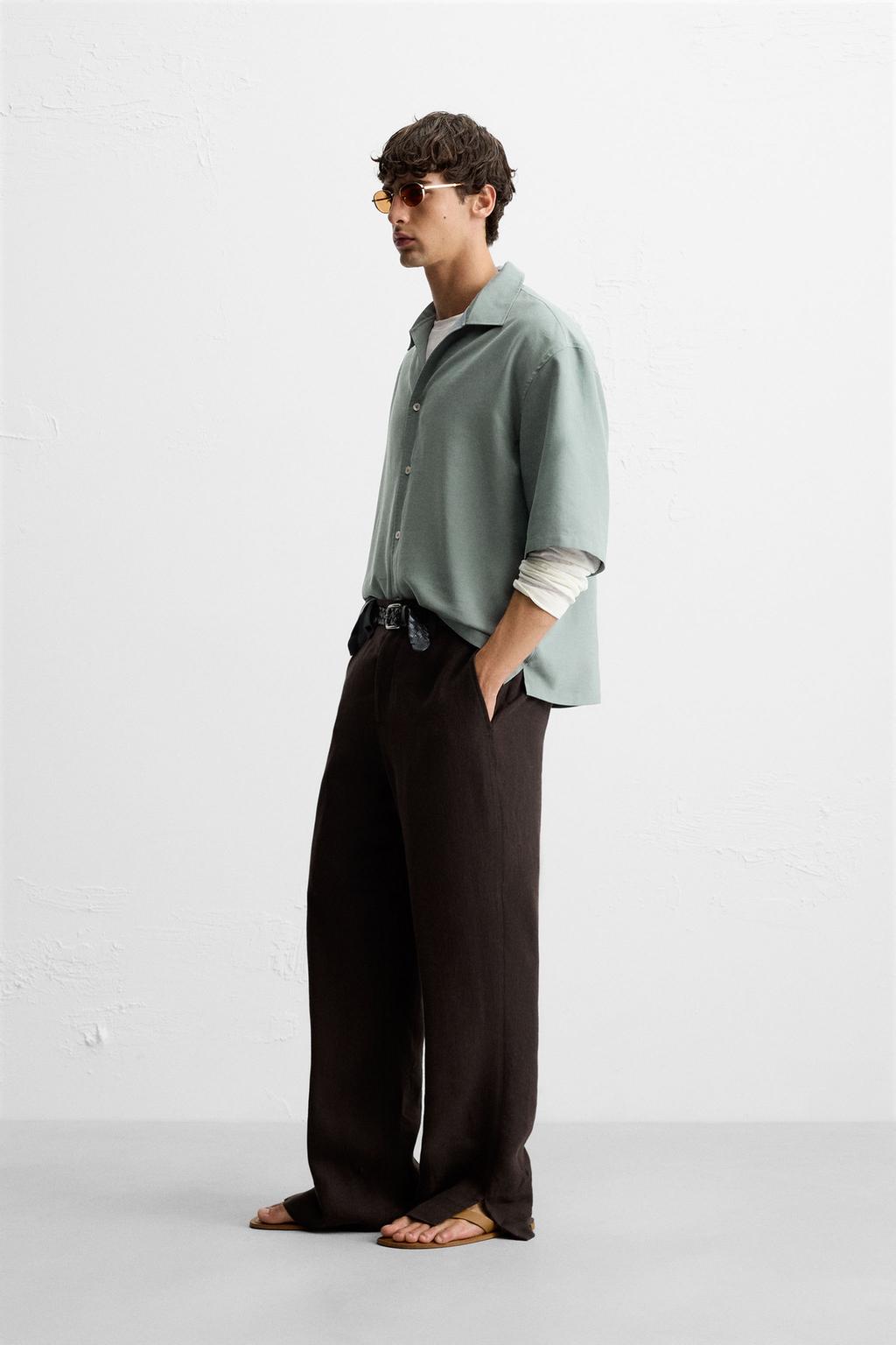 РУБАШКА RELAXED FIT ИЗ СТРУЯЩЕЙСЯ ТКАНИ