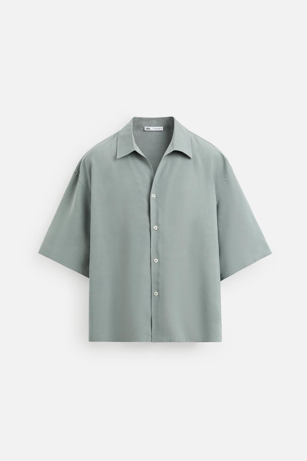 РУБАШКА RELAXED FIT ИЗ СТРУЯЩЕЙСЯ ТКАНИ