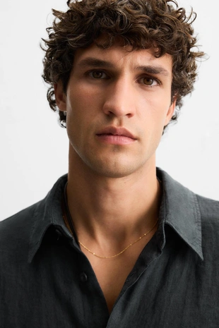 Рубашка из 100% льна- Заказать в России