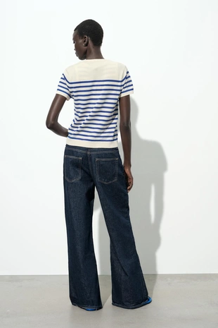 Куртка в полоску с короткими рукавами- Заказать в России