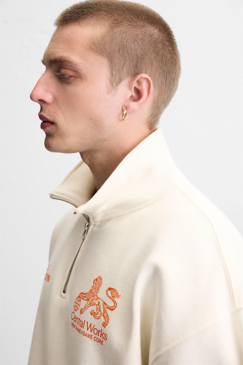 ТОЛСТОВКА С ПРИНТОМ И МОЛНИЕЙ НА ГОРЛОВИНЕ