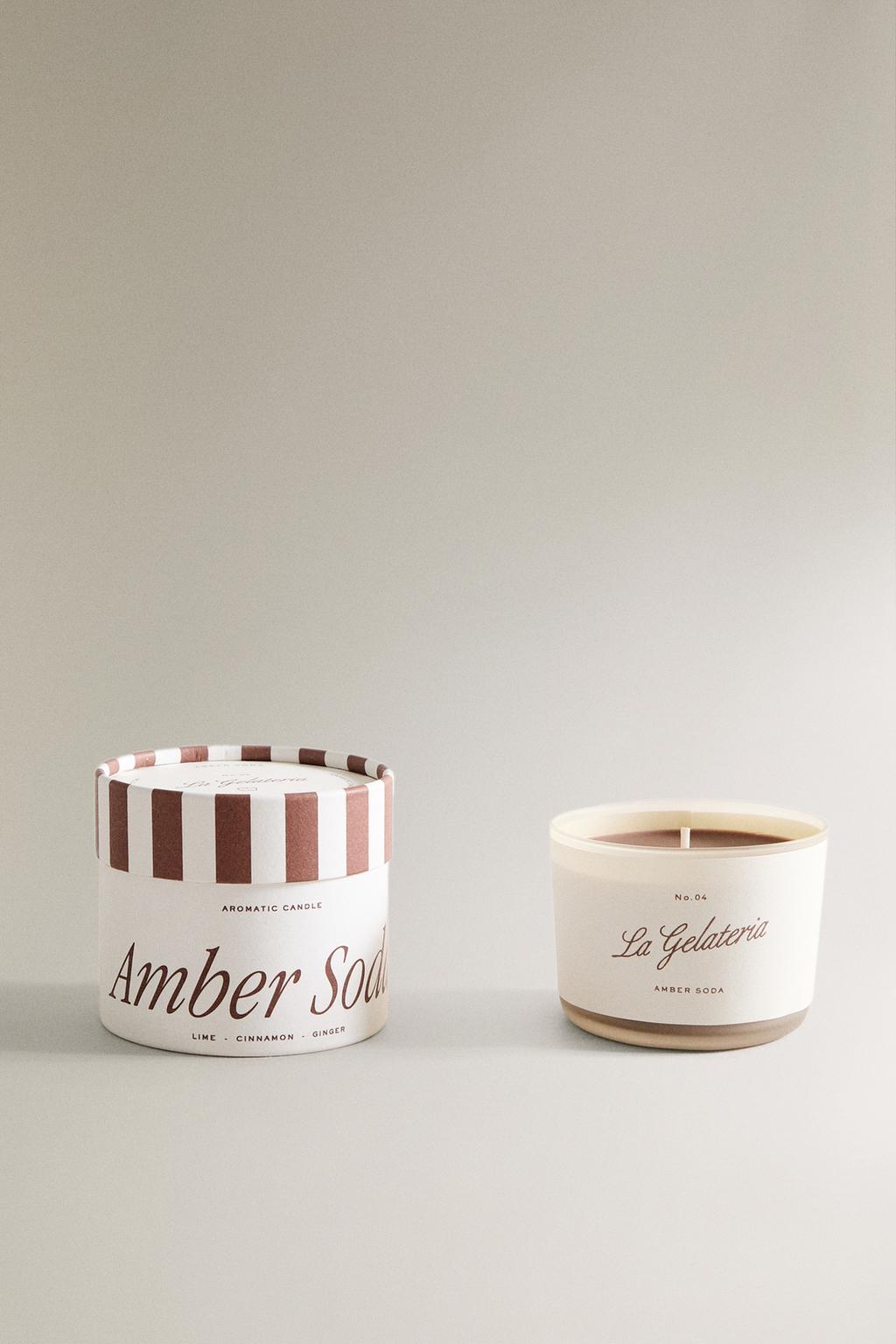 (150 г) ароматическая свеча amber soda