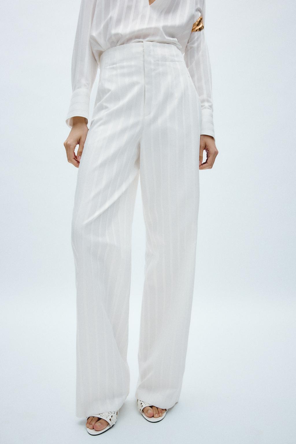 БРЮКИ ИЗ ТКАНИ С БЛЕСТЯЩЕЙ НИТЬЮ — ZW COLLECTION