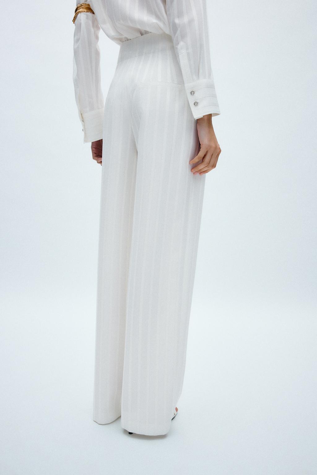 БРЮКИ ИЗ ТКАНИ С БЛЕСТЯЩЕЙ НИТЬЮ — ZW COLLECTION