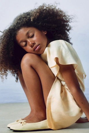 Light yellow | 1165/768/306 - Zara Короткий комбинезон с орюшами, 100% лен