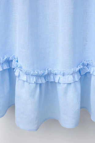 Платье с воланами. 100% лён- Заказать в России