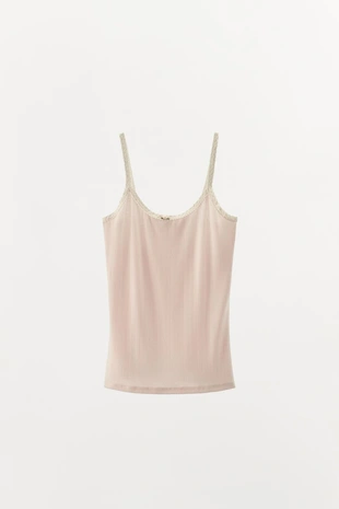 Топ на бретелях с кружевом- Заказать в России