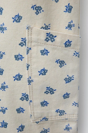 Длинный комбинезон из твила с цветочным принтом- Заказать в России