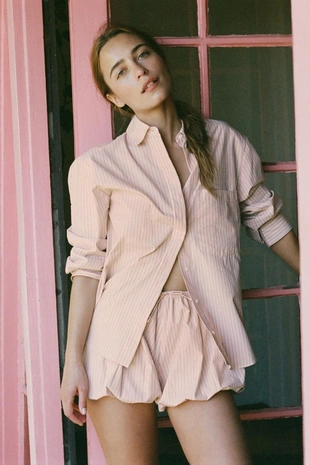 Полосатые шорты-кюлоты- Заказать в России