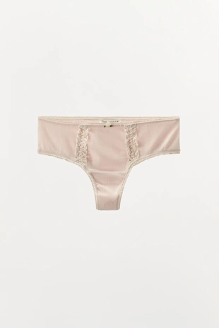 Перфорированные трусы с кружевом- Заказать в России