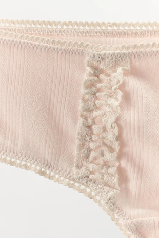 Перфорированные трусы с кружевом- Заказать в России