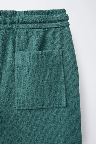 Бермуды SLIM FIT из ткани с эффектом махры- Заказать в России